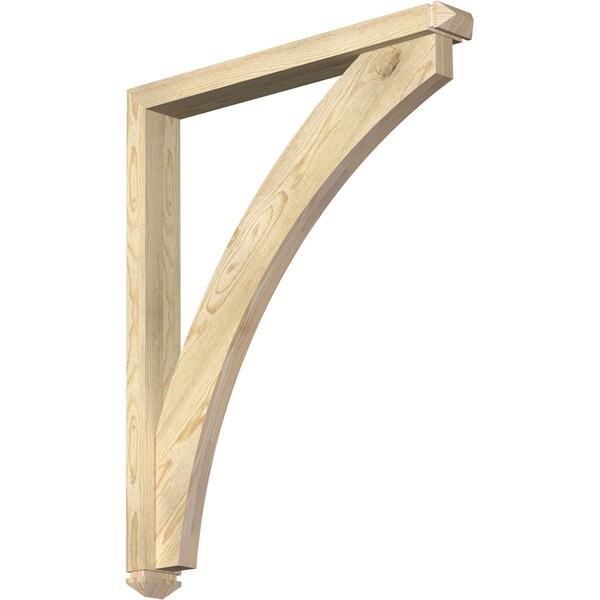 Ekena Millwork Thorton Arts and Crafts Rough Sawn Bracket w/ Offset Brace, Douglas Fir, 4"W x 32"D x 40"H BKT0402X32X40THR03RDF - main